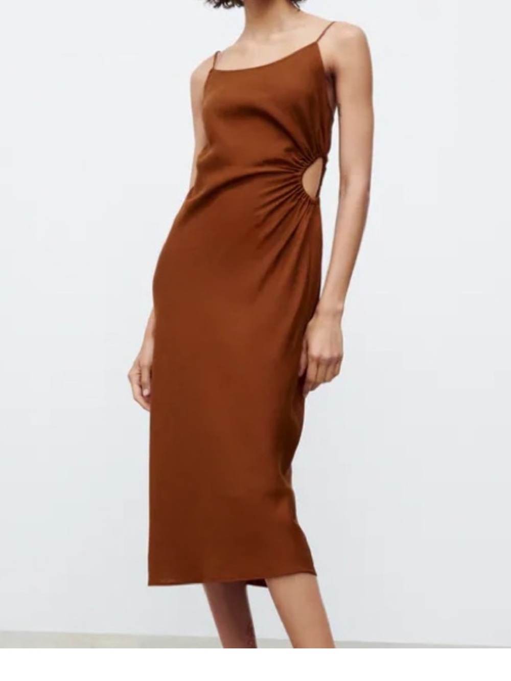 Zara cutout linen blend dress